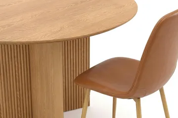 Edda Matgrupp runt 130 cm Ek med 6 Nibe Matstolar - Ek - Products - Möbler - Bord & matgrupp - Matgrupp