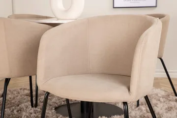 Estelle Matgrupp 106 cm Rund med 4 Berit stolar - Beige - Products - Möbler - Bord & matgrupp - Matgrupp