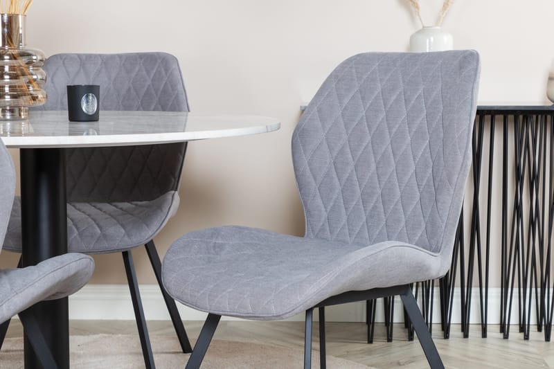 Estelle Matgrupp 106 cm Rund med 4 Gemma stolar - Svart - Products - Möbler - Bord & matgrupp - Matgrupp