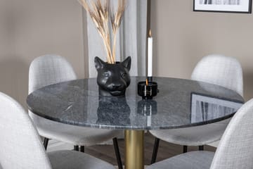 Estelle Matgrupp 106 cm Rund med 4 Polar stolar - Svart/Guld - Products - Möbler - Bord & matgrupp - Matgrupp