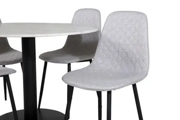 Estelle Matgrupp 106 cm Rund med 4 Polar stolar - Svart - Products - Möbler - Bord & matgrupp - Matgrupp