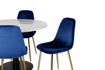 Estelle Matgrupp 106 cm Rund med 6 Polar stolar - Svart - Products - Möbler - Bord & matgrupp - Matgrupp