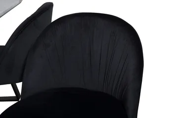 Estelle Matgrupp 140 cm Rektangulär med 4 Wrinkles stolar - Svart - Products - Möbler - Bord & matgrupp - Matgrupp