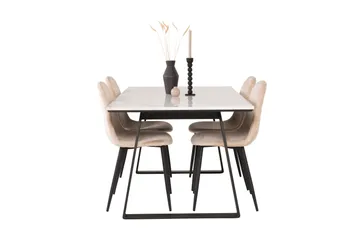 Estelle Matgrupp 140 cm Rektangulär med 4 Polar stolar - Beige - Products - Möbler - Bord & matgrupp - Matgrupp