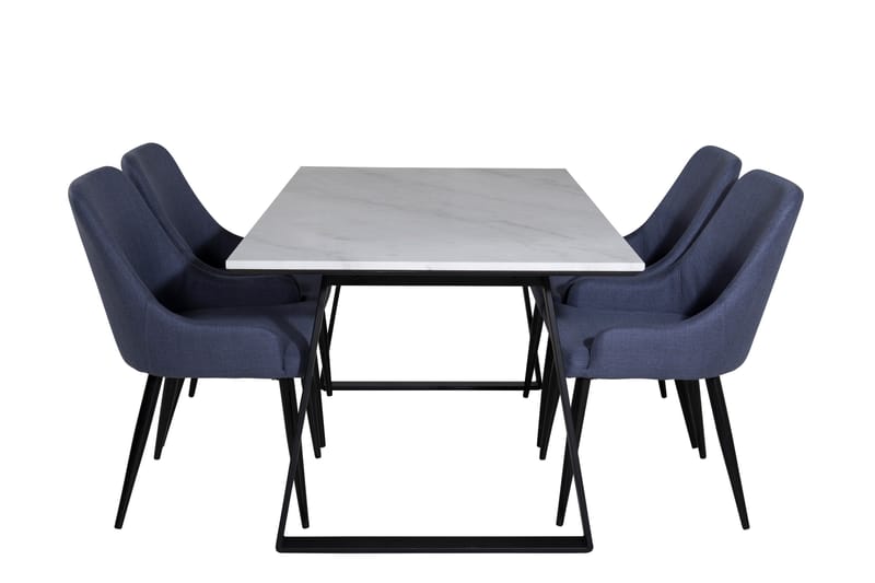 Estelle Matgrupp 140 cm Rektangulär med 4 Plaza stolar - Svart - Products - Möbler - Bord & matgrupp - Matgrupp