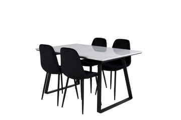 Estelle Matgrupp 140 cm Rektangulär med 4 Polar stolar - Svart - Products - Möbler - Bord & matgrupp - Matgrupp