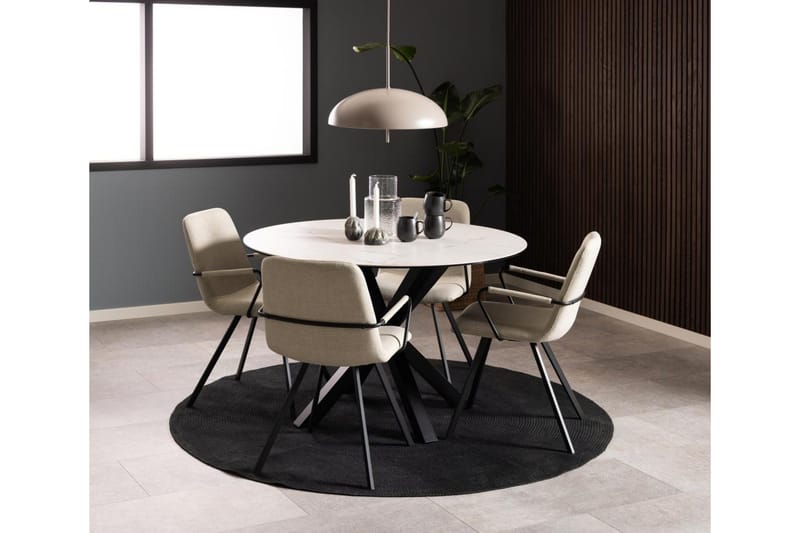 Ganesh Matbord 119 cm Rund - Vit - Products - Möbler - Bord & matgrupp - Matbord & köksbord