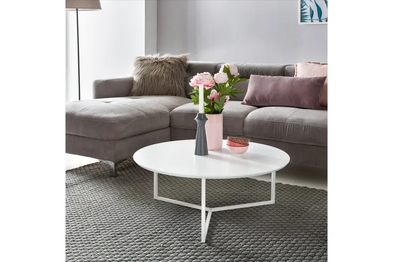 Giamanco Soffbord 80 cm Runt - Vit - Products - Möbler - Bord & matgrupp - Soffbord