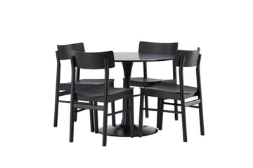 Glade Matgrupp + 4 stolar Rektangulär - Svart - Products - Möbler - Bord & matgrupp - Matgrupp