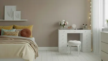 Glow Stort sminkbord med glasskiva - Förvaring med lådor och fack  120 cm - Vit - Products - Möbler - Bord & matgrupp - Sminkbord & toalettbord