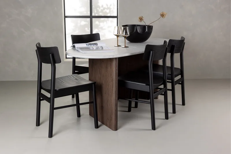 Grönvik Matgrupp 180 cm Oval med 4 Montros Stolar - Mocca - Products - Möbler - Bord & matgrupp - Matgrupp