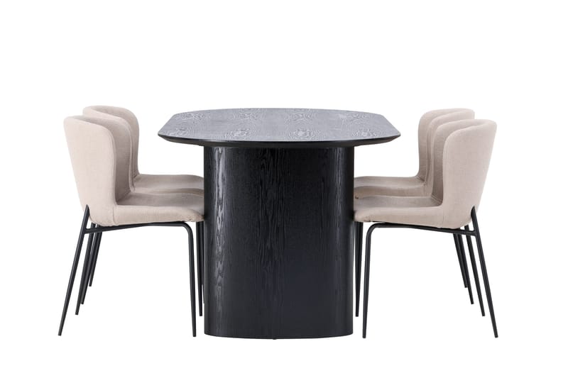 Isolde Matgrupp 180 cm Oval med 4 Modesto stolar - Beige - Products - Möbler - Bord & matgrupp - Matgrupp