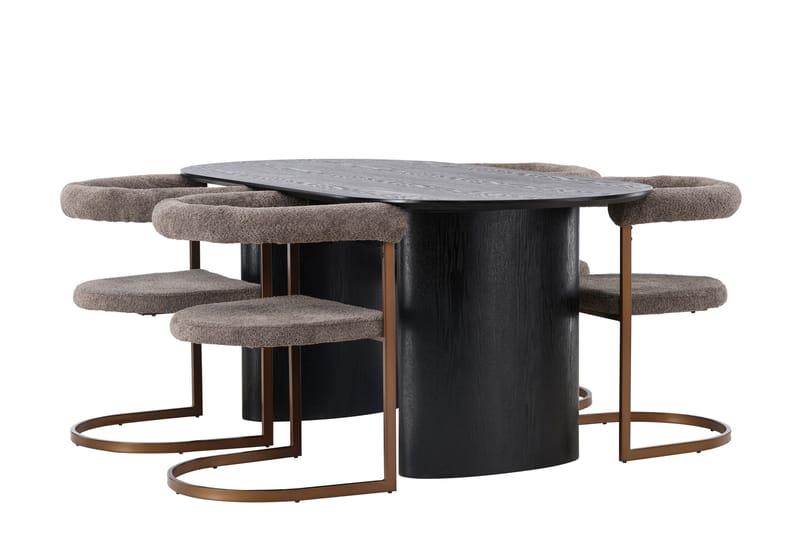 Isolde Matgrupp 180 cm Oval med 4 Morning stolar - Brun - Products - Möbler - Bord & matgrupp - Matgrupp