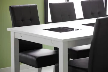 Jasmin Matgrupp 180 + 6 Stolar Utdragbart matbord - Vit / Svart - Products - Möbler - Bord & matgrupp - Matgrupp