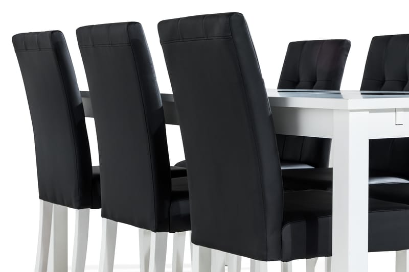 Jasmin Matgrupp 180 + 6 Stolar Utdragbart matbord - Vit / Svart - Products - Möbler - Bord & matgrupp - Matgrupp