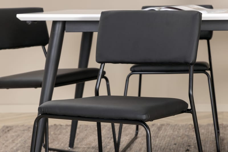Jimmy Matgrupp 195 cm Rektangulär med 6 Kenth Stolar - Svart - Products - Möbler - Bord & matgrupp - Matgrupp