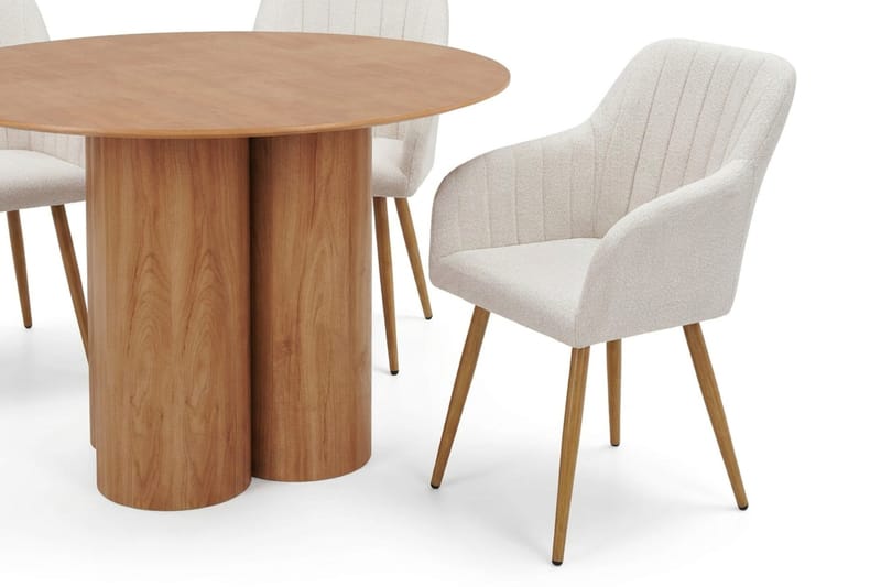 Juno Matgrupp runt 110 cm Ek med 4 Filippa Matstolar - Ek - Products - Möbler - Bord & matgrupp - Matgrupp
