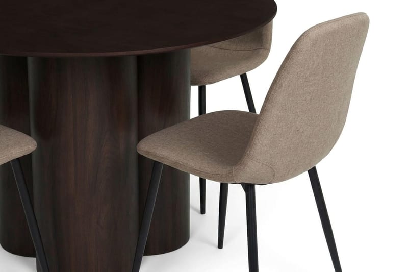 Juno Matgrupp runt 110 cm Rökt Ek med 4 Nibe Matstolar - Rökt ek - Products - Möbler - Bord & matgrupp - Matgrupp