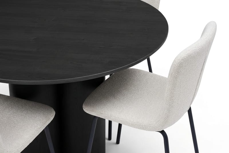 Juno Matgrupp runt 110 cm Svart med 4 Katy Matstolar - Svart - Products - Möbler - Bord & matgrupp - Matgrupp