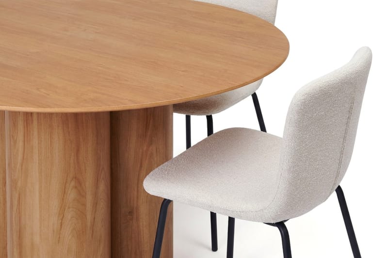 Juno Matgrupp runt 130 cm Ek med 6 Katy Matstolar - Ek - Products - Möbler - Bord & matgrupp - Matgrupp