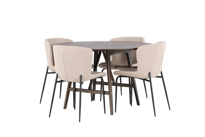 Kaseidon Matgrupp 100 cm Rund med 4 Modesto stolar - Beige - Products - Möbler - Bord & matgrupp - Matgrupp