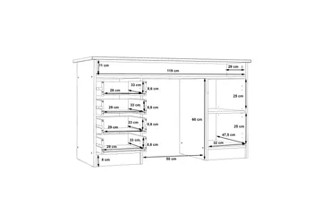 Baacwood Skrivbord 126 cm - Vit - Products - Möbler - Bord & matgrupp - Kontorsbord - Datorbord