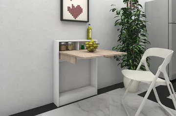 Elegancia Väggskrivbord 70 cm med Förvaring Hylla Utfällbart - Trä - Products - Möbler - Bord & matgrupp - Kontorsbord - Datorbord