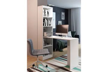 Gdeide Skrivbord 125 cm med Förvaring Hylla - Vit - Products - Möbler - Bord & matgrupp - Kontorsbord - Datorbord