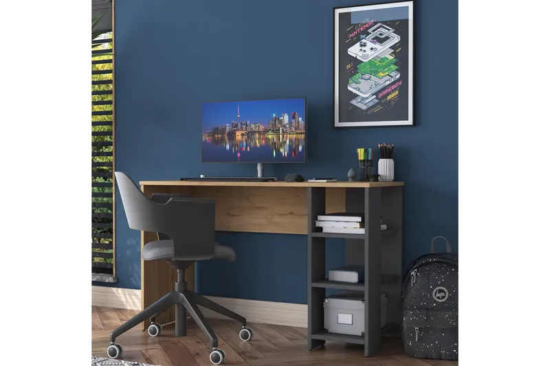 Makrud Skrivbord 120 cm, Valnöt/Antracit