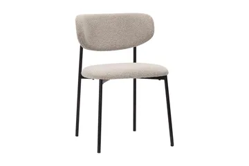 Kopparbo Matbord 106 cm med 4 Lucy Matstolar - White / Greige Bouclé / Metallben Svart - Products - Möbler - Bord & matgrupp - Matgrupp