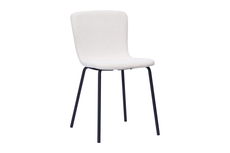 Kopparbo Matbord 160 cm med 4 Katy Matstolar - White / Vit Bouclé / Metallben Svart - Products - Möbler - Bord & matgrupp - Matgrupp