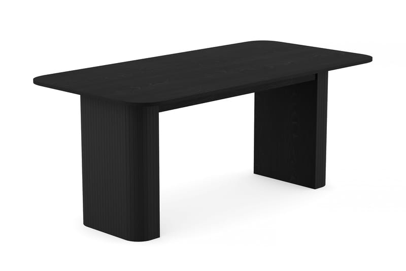 Kopparbo Matbord 180-240 cm Förlängningsbart med 6 Winston Matstolar - Svart / Beige / Metallben Ek - Products - Möbler - Bord & matgrupp - Matgrupp