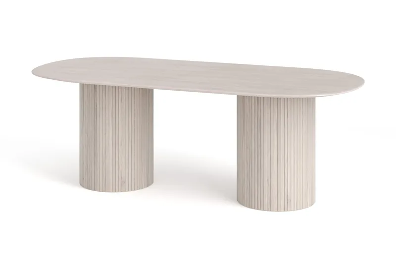 Kopparbo Matbord Oval 220x100 cm Fanér, Vitlaserat