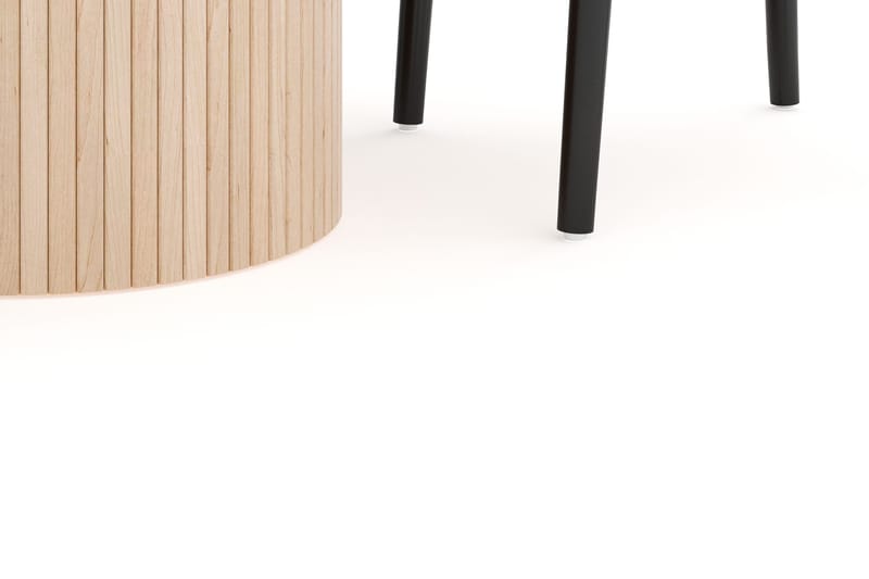 Kopparbo Matgrupp 106 cm Rund Förlängningsbart med 4 Dastoori Matstolar - Whitewash - Products - Möbler - Bord & matgrupp - Matgrupp