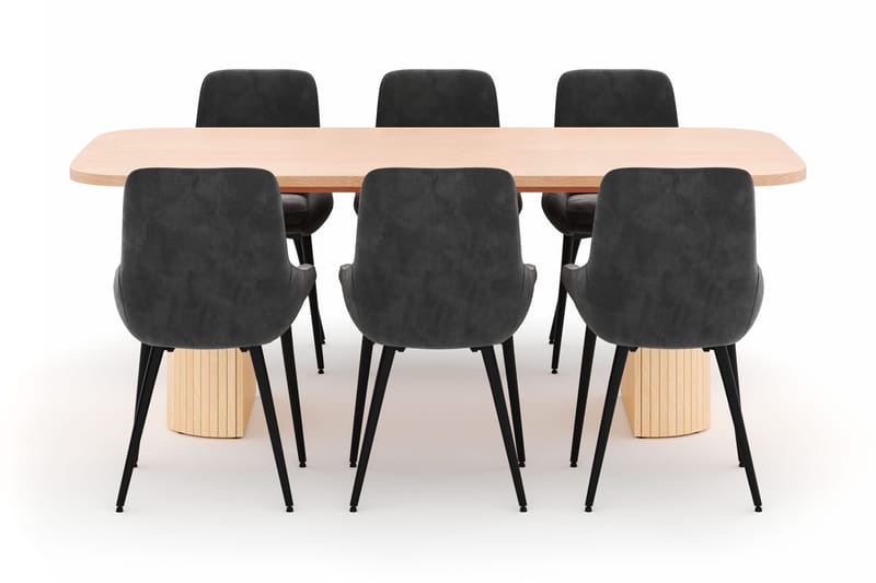 Kopparbo Matgrupp 200x90cm med 6 Alsarp Matstolar - Natural - Products - Möbler - Bord & matgrupp - Matgrupp