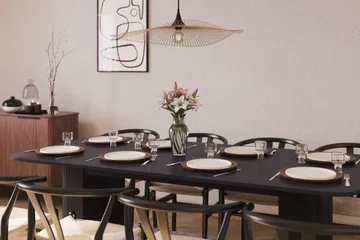 Kopparbo Matgrupp förlängningsbart 200-260 cm med 8 Dastoori Matstol - 2220067-8,2229312-1 - Svart - Products - Möbler - Bord & matgrupp - Matgrupp