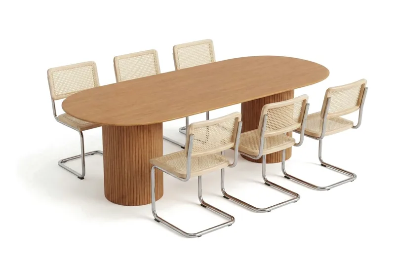 Kopparbo Matgrupp oval 220 cm Ek med 8 Build Matstolar - Ek - Products - Möbler - Bord & matgrupp - Matgrupp