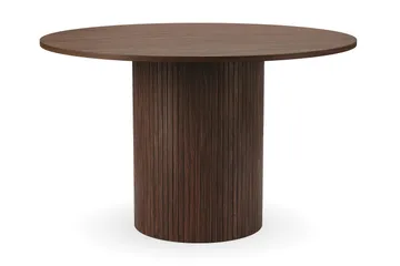 Kopparbo Runt Matbord 120 cm med 4 Filip Matstolar - Mörkbrun / Taupe Bouclé - Products - Möbler - Bord & matgrupp - Matgrupp