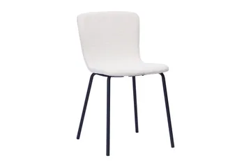 Kopparbo Runt Matbord 150 cm med 4 Katy Matstolar - Valnöt / Vit Bouclé / Metallben Svart - Products - Möbler - Bord & matgrupp - Matgrupp