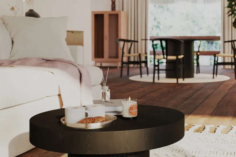 Kopparbo Soffbord 75 cm Runt Svart - Svart trä - Products - Möbler - Bord & matgrupp - Soffbord