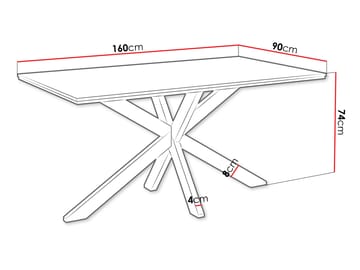 Kovrel Matbord 160 Rektangulär - Svart/Grå - Products - Möbler - Bord & matgrupp - Matbord & köksbord