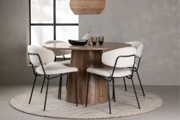 Lanzo Matgrupp 120 cm Rund med 4 Chico Stolar - Natur - Products - Möbler - Bord & matgrupp - Matgrupp