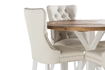 Lyon Matgrupp 120 cm Rund inkl 4 Bergviken Stolar - Brun/Vit - Products - Möbler - Bord & matgrupp - Matgrupp