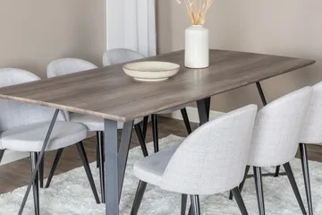 Malvina Matgrupp 180 cm Rektangulär med 6 Sedavi Stolar - Svart - Products - Möbler - Bord & matgrupp - Matgrupp