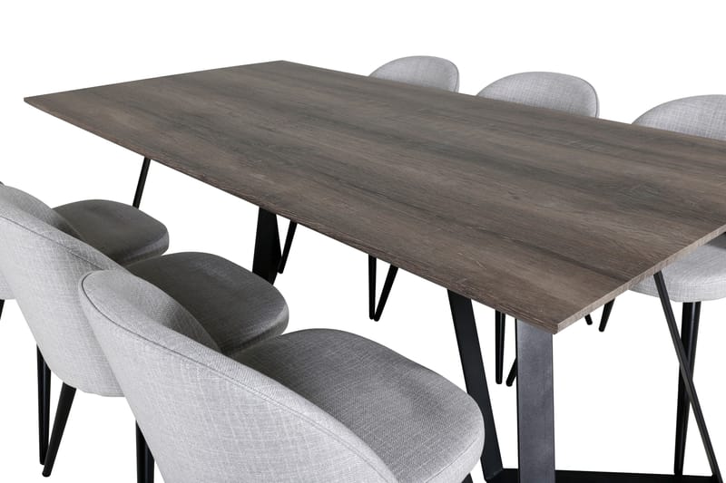 Malvina Matgrupp 180 cm Rektangulär med 6 Sedavi Stolar - Svart - Products - Möbler - Bord & matgrupp - Matgrupp