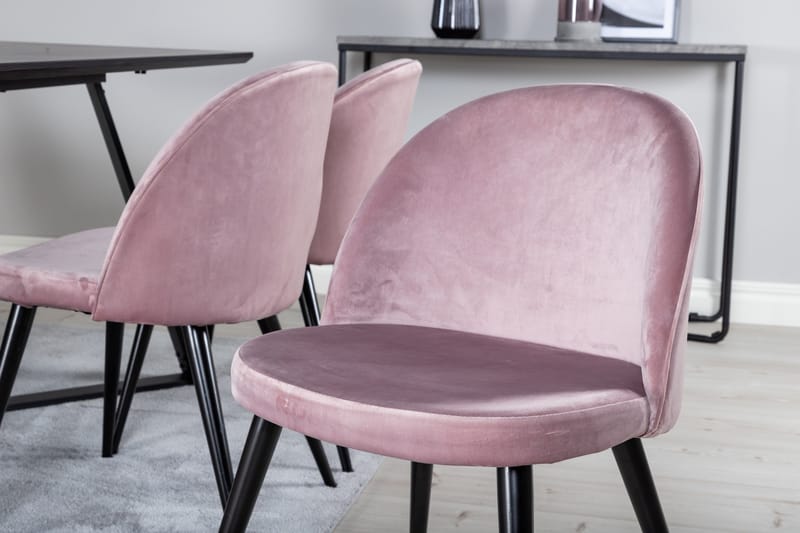 Marina Matgrupp 180 cm Rektangulär med 6 Velvet stolar - Svart - Products - Möbler - Bord & matgrupp - Matgrupp