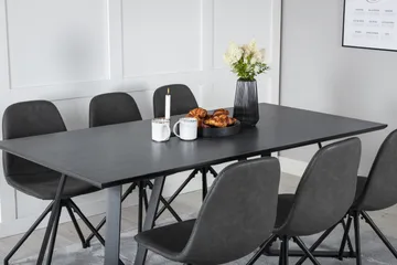 Marina Matgrupp 180 cm Rektangulär med 6 Polar stolar - Svart - Products - Möbler - Bord & matgrupp - Matgrupp