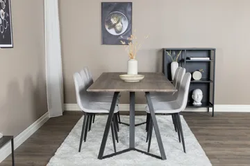 Marina Matgrupp 180 cm Rektangulär med 6 Polar stolar - Svart - Products - Möbler - Bord & matgrupp - Matgrupp