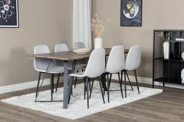 Marina Matgrupp 180 cm Rektangulär med 6 Polar stolar - Svart - Products - Möbler - Bord & matgrupp - Matgrupp