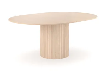 Kopparbo Runt Matbord 130 cm Förlängningsbart med illäggsskiva - Vitlaserat Ek / Ljusbeige - Products - Möbler - Bord & matgrupp - Matbord & köksbord